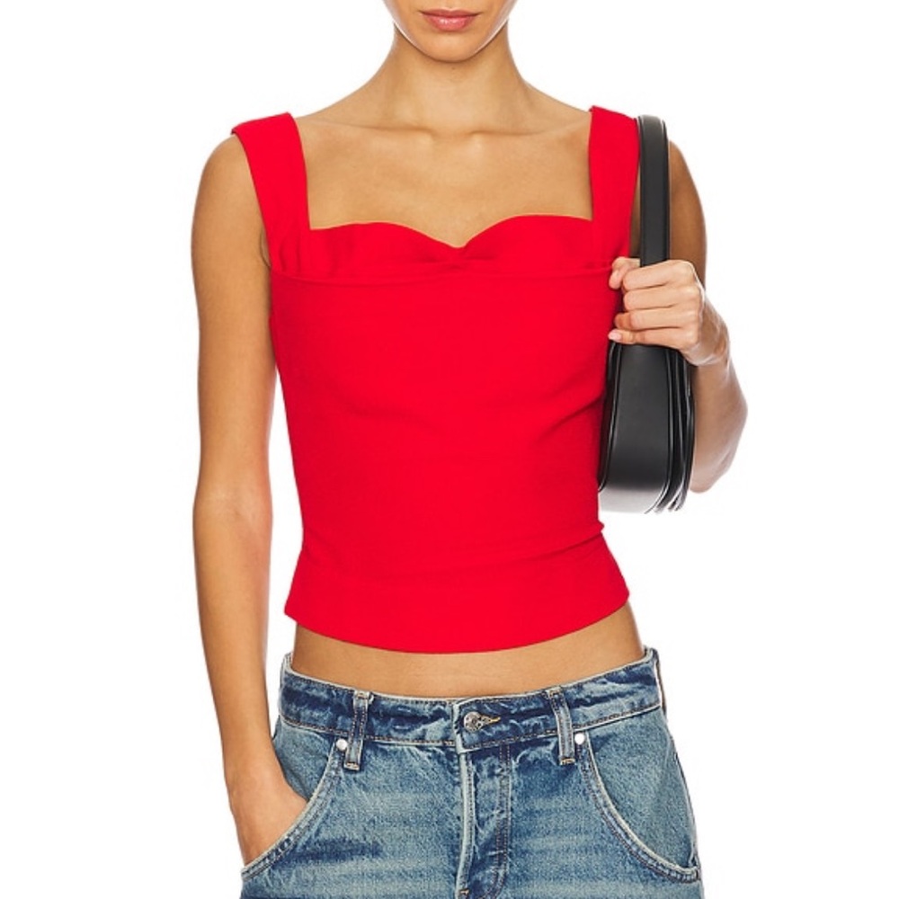 Miaou Red Sweetheart Square Neck Corset